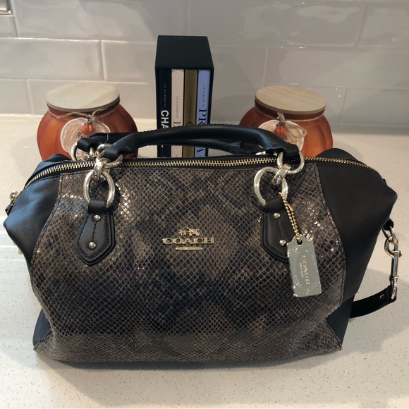 Coach Handbags - Coach Collette Satchel Python Leather Bag (2014) NWOT